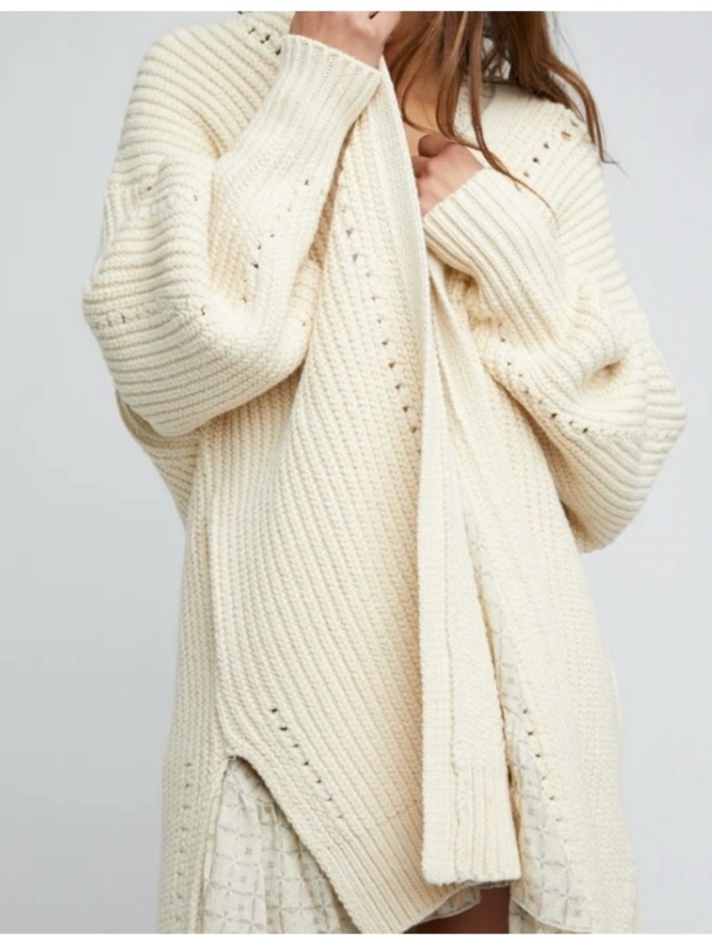 Free People Cardigan Women's Nightingale Knit Slouchy Cozy Over Sized